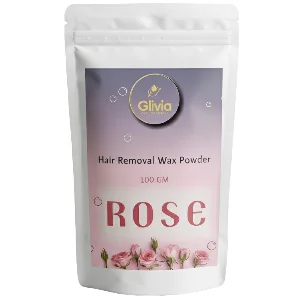 Glivia Rose Brazilian Wax Powder for Women | Face Hair Remover for Women | Upper Lip Remover | Facial Hair Removal | Bikini Wax Powder | Painless Body Bikini Waxing at Home | 100g